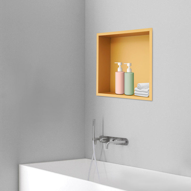 Tablette de rangement pour douche encastrée en acier inoxydable 304, Doré