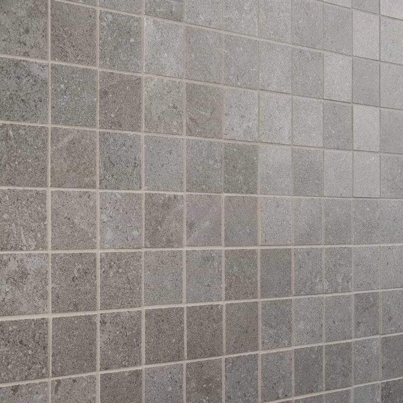 New Rock 2X2 Matte Porcelain Mosaic, Fossil Dark Gray