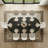 Modern 79" Oval Dining Table Set For 8 With Upholstered Dining Chairs-1125405153