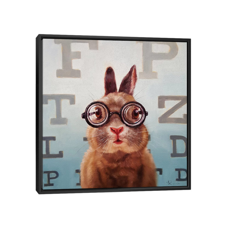 «Four Eyes», art sur toile, H 18 po x l 18 po x P 1,5 po, Toile avec cadre noir, Pas de tapis