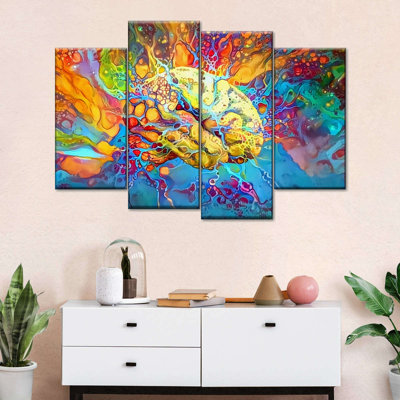Abstract Brain On Canvas 4 Pieces Set