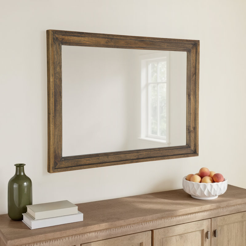 Ashley Wood Rectangle Wall Mirror