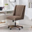 Chaise de bureau pivotante en chenille Mellins-2059433330