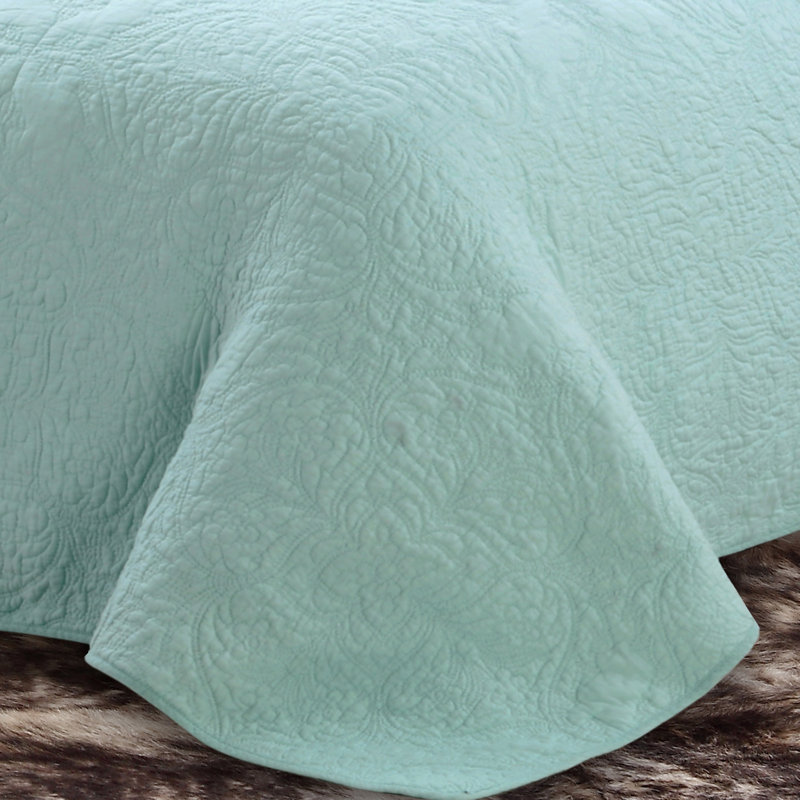 Estate Cotton Quilt Set, Twin Quilt + 1 Standard Sham, Seafoam