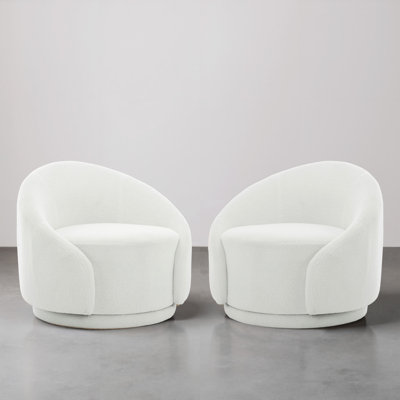 Aunna Upholstered Swivel Barrel Chair