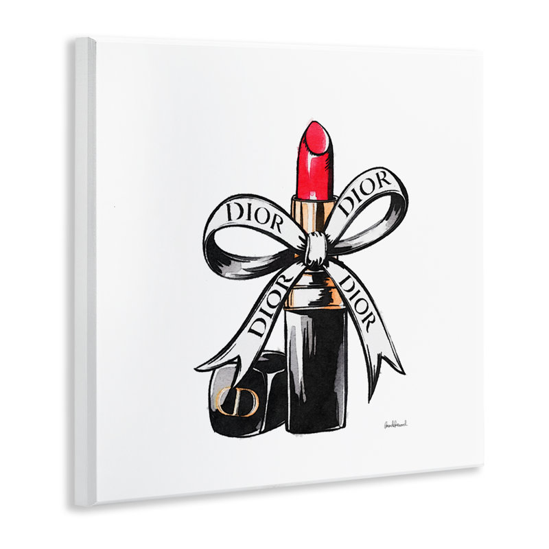 Plaque murale luxueuse avec ruban rouge à lèvres, design par Amanda Greenwood