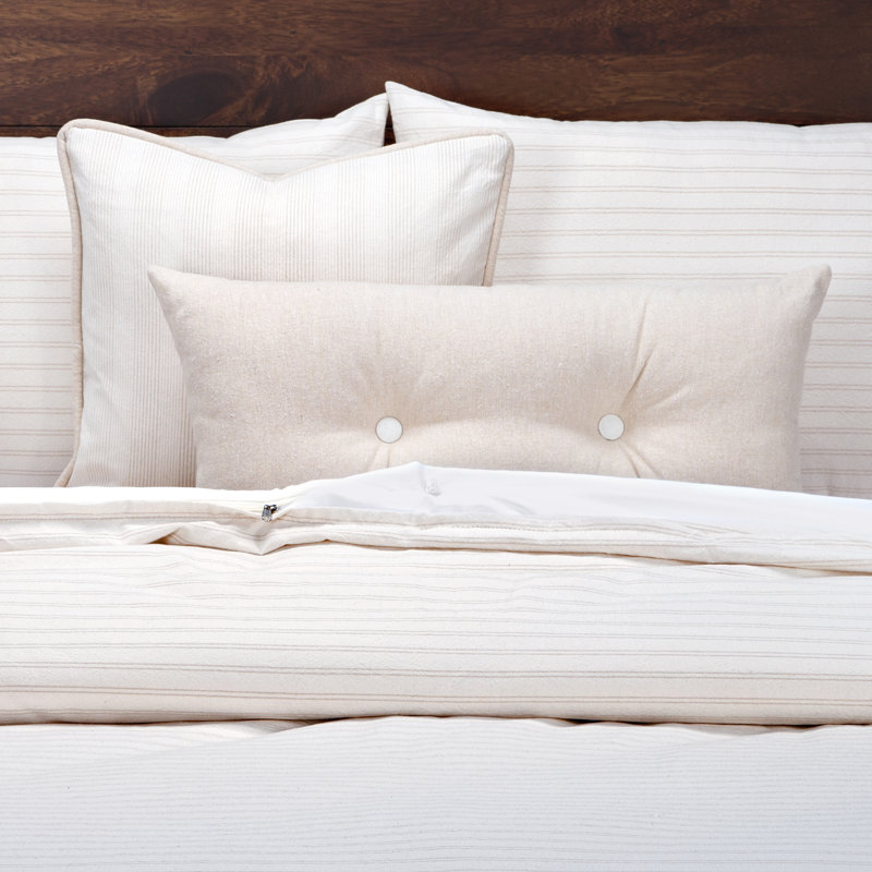 Ensemble de housse de couette rayée Ticking, Grand lit, Beige