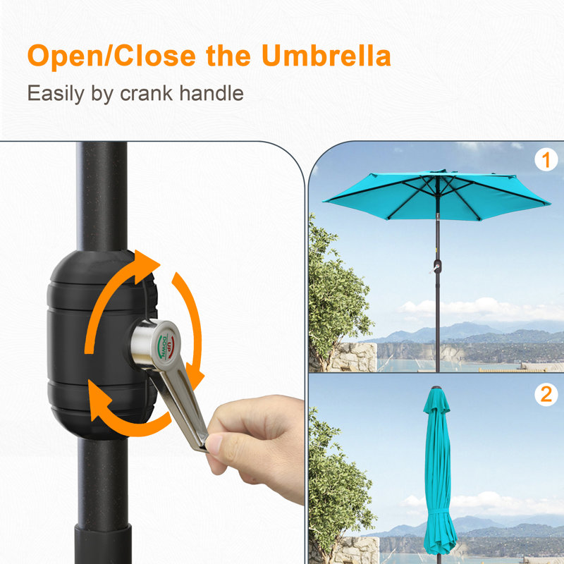 Parasol Sawyer, H 92,9 po x l 90 po x P 90 po, Bleu clair
