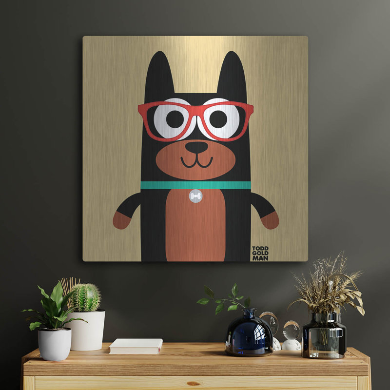 Trinx «Bow Wow Doberman» par Todd Art, art mural en métal, H 24 po x l 24 po