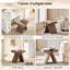 Bowknot-Shaped Vanity Chair, Upholstered Ottoman Makeup Stool for Dressing Table Girls Women-479985777