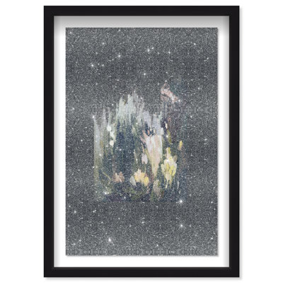 Midnight Flowers II Shadowbox Abstract Print by Oliver Gal, Black Frame, 10 x 15