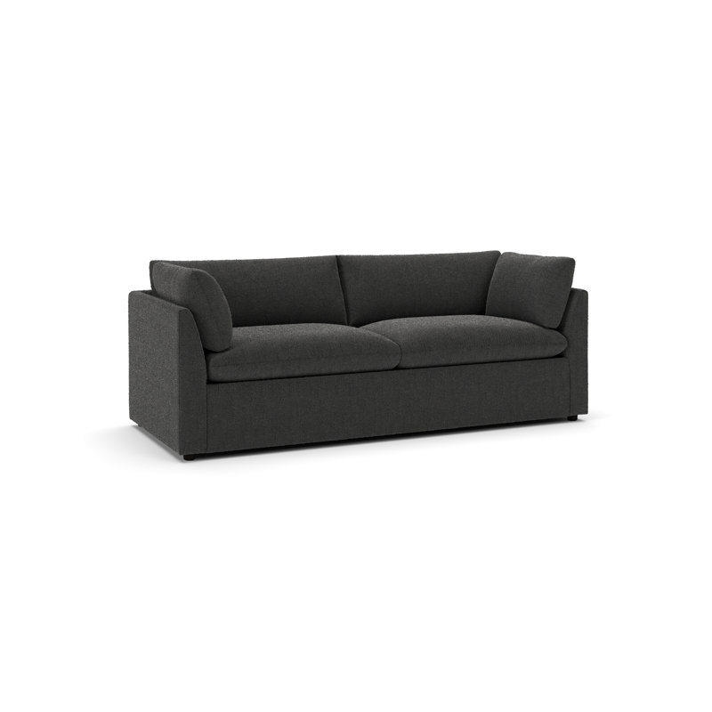 Canapé rembourré 86 po Kallie, Tissu bouclé fumée Davis