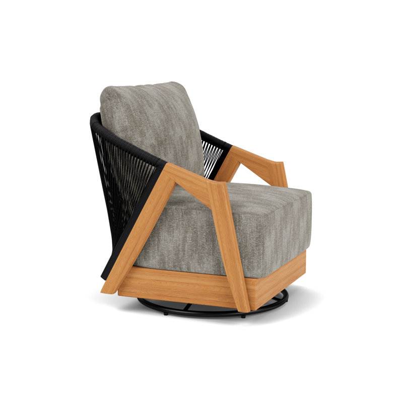 Alpine Outdoor Teak Swivel Armchair, Surface Slate