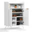 Meuble à chaussures 68 cm x 40 cm x 106 cm, panneaux de particules MDF, monobloc, 2 portes, panneau grillagé, pieds coniques blancs, rangement