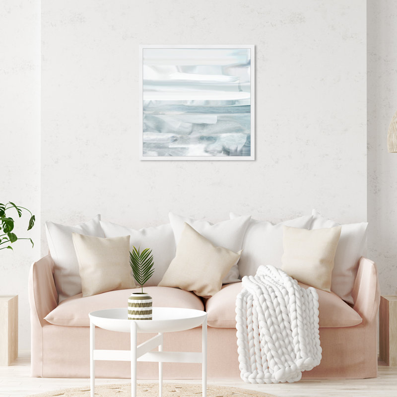 «Misty Beach» par Oliver Gal - impression encadrée, Blanc, H 32 po x l 32 po x P 0,5 po