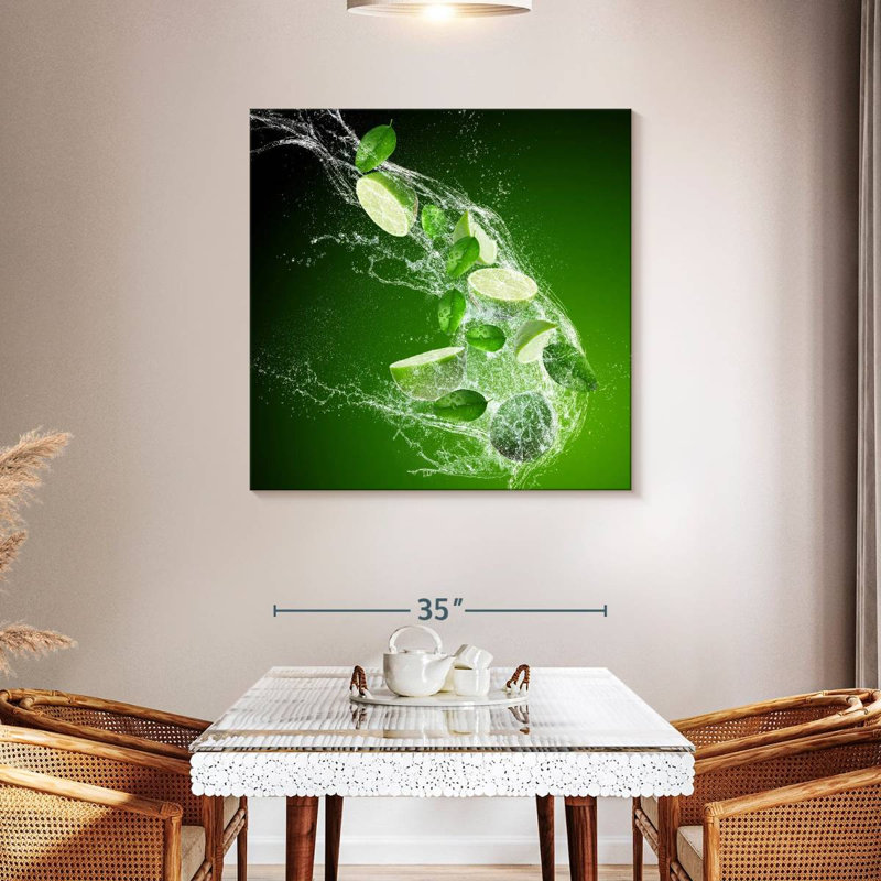 Yarlin Lime Splash, 39" H x 39" W