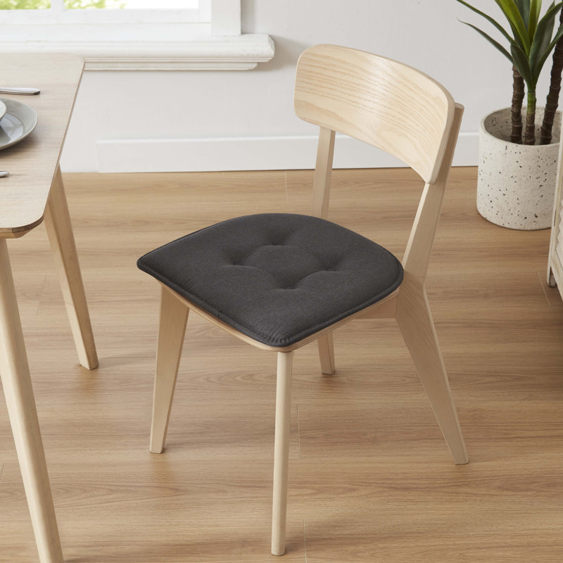 Coussin de siège en mousse à mémoire de forme U épais et confortable de qualité supérieure Coussin de siège capitonné antidérapant Housse de siège intérieure en caoutchouc antidérapant de 17 po x 16 po pour bureau, chaises de cuisine, gris anthracite, paquet de 2