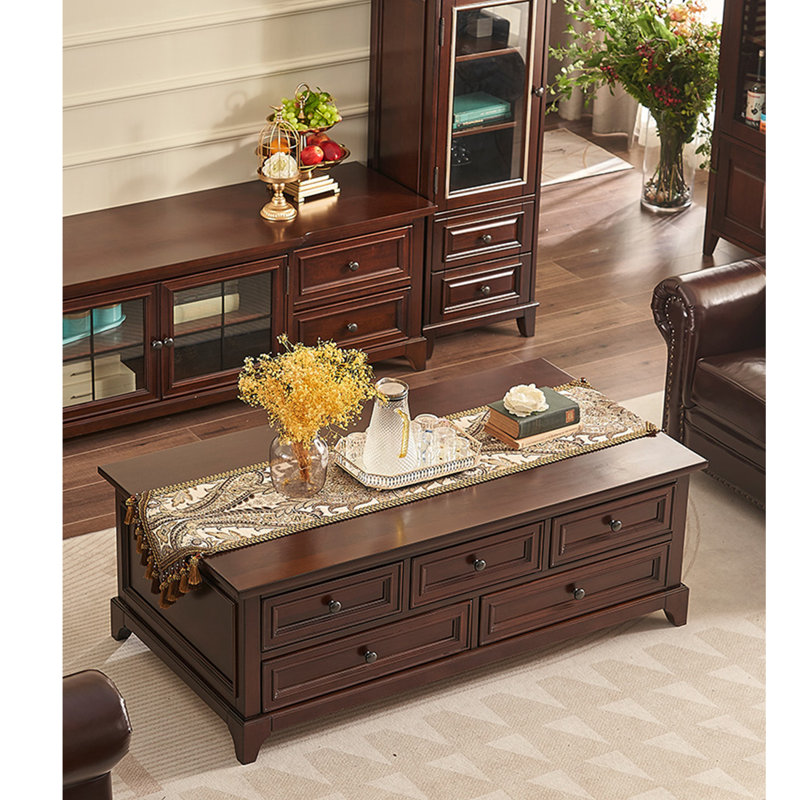 Table basse simple de style américain, Brun