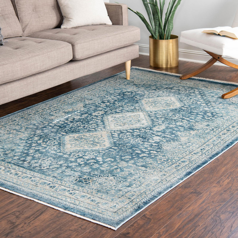 Tapis bleu marine Alabama, Rectangle 9 pi 1 po x 12 pi