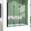 Paroi de douche pliante à porte pivotante l 51 po x H 59 po avec verre trempé-91418614