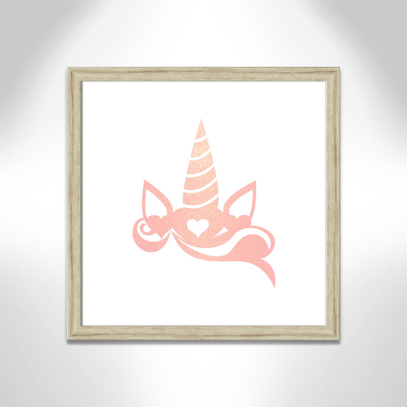 Adhésif décoratif «Be the Unicorn 1» Be a Unicorn, H 22,5 po x l 22,5 po x P 0,6 po, Beige Flat Framed