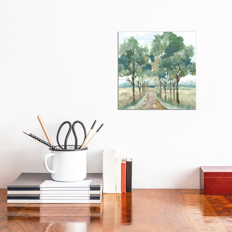 «Green Landscape Reverie», reproduction d'art murale encadrée, H 12 po x l 12 po, Toile tendue, Ne s’applique pas