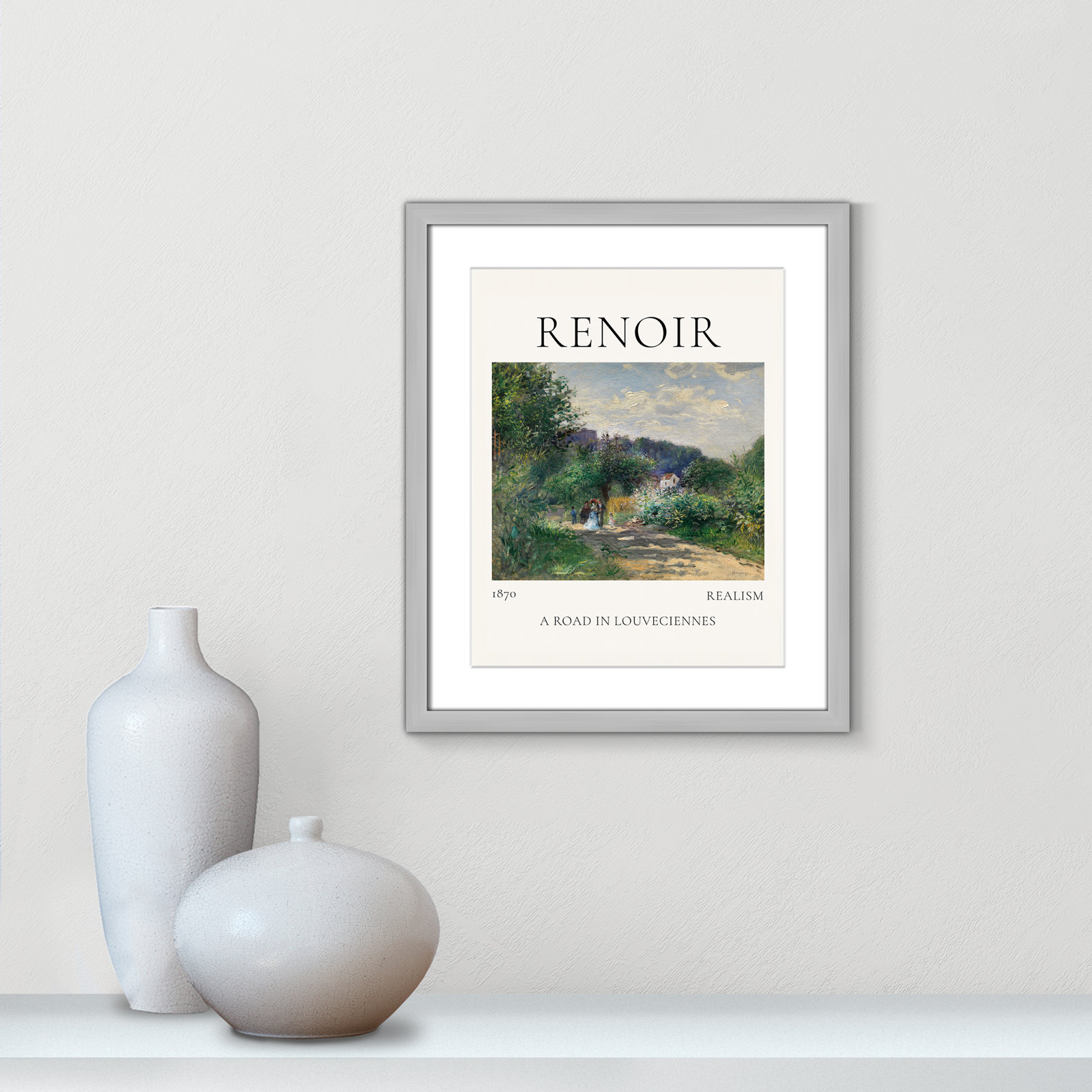 Rocchetto "A Road in Louveciennes" Print, Silver Single Picture Frame, Yes, 19" H x 16" W x 1.25" D