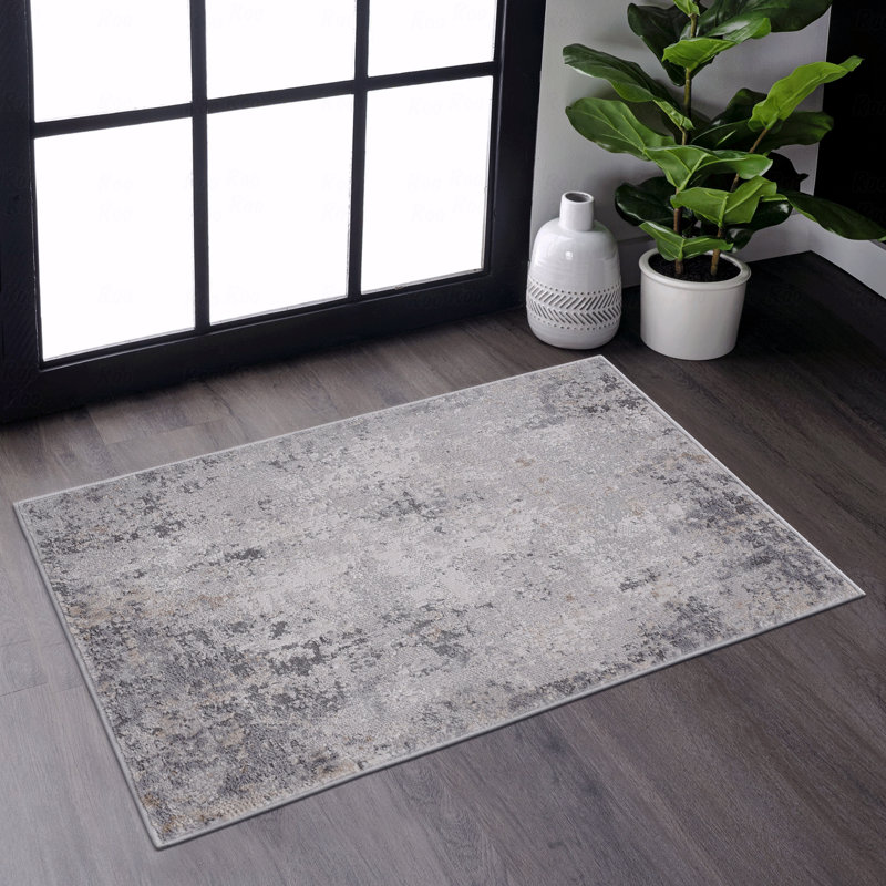 Tapis abstrait élégant et résistant aux taches, Rectangulaire 2 pi x 3 pi