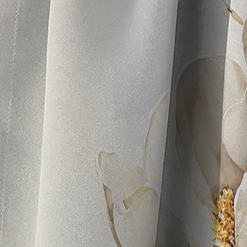 Valmy - Magnolias Floral Blackout Curtain - 1 Panels, 52" W x 90" L