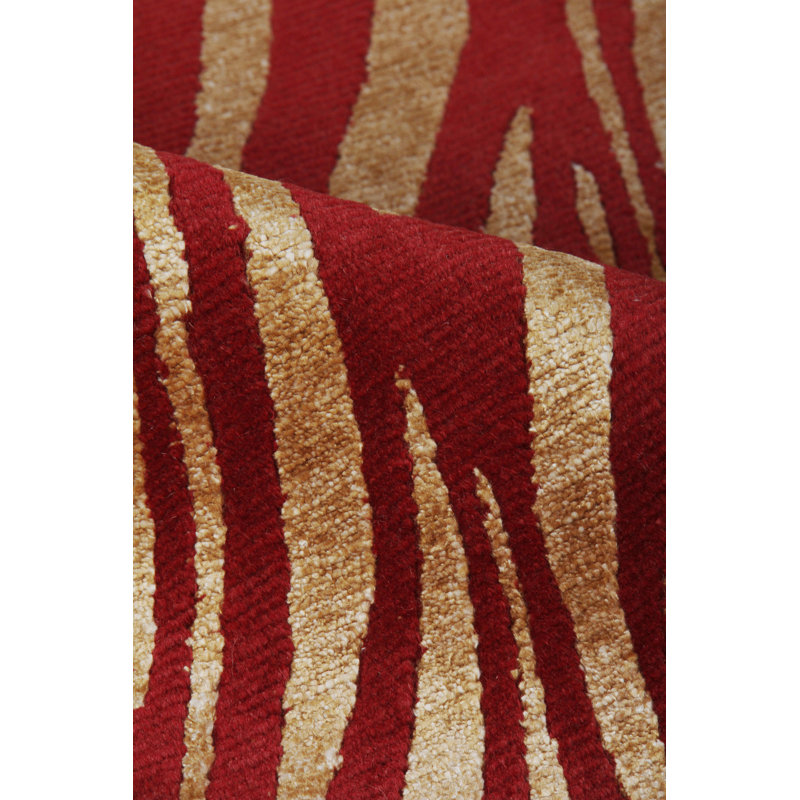Wilderness Abstract Area Rug in Red/Beige, Rectangle 8'6" x 11'6"
