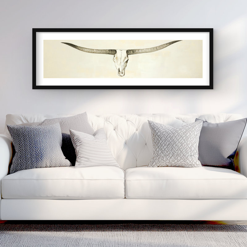 «Longhorn», impression encadrée | Décoration intérieure unique
