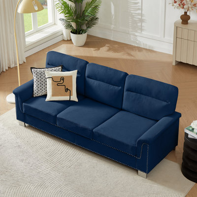 82-Inch Modern 3-Seater Sofa With Compressed Snowfleece Fabric For Multi-Functional Living Spaces
