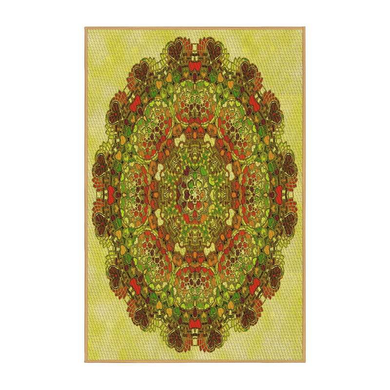 Tapis jaune en laine, Rectangle 3 pi x 5 pi