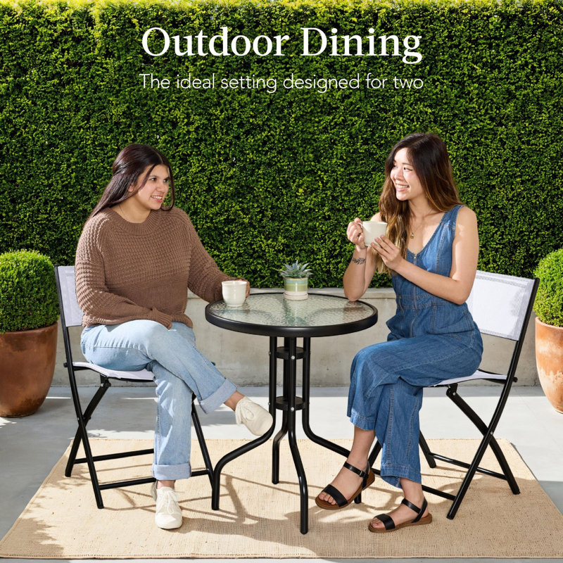 3-Piece Bistro Set, White