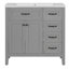 Ensemble de meuble-lavabo 36 po avec lavabo, armoire de salle de bain avec tiroirs, cadre solide et panneau de fibres à densité moyenne-103897386-103897390