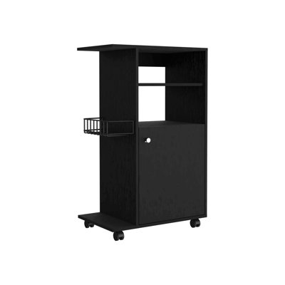 Contemporary Black Rolling Kitchen Cart by Ebern Designs