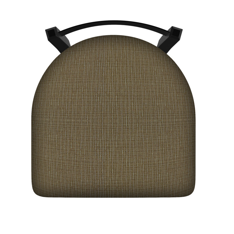 Tabouret de coiffeuse en métal Catalina, Noir froissé, Tissu liège graphique