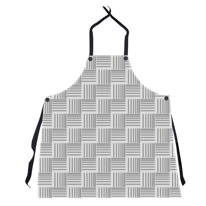 Tablier à rayures nattés classique, gris