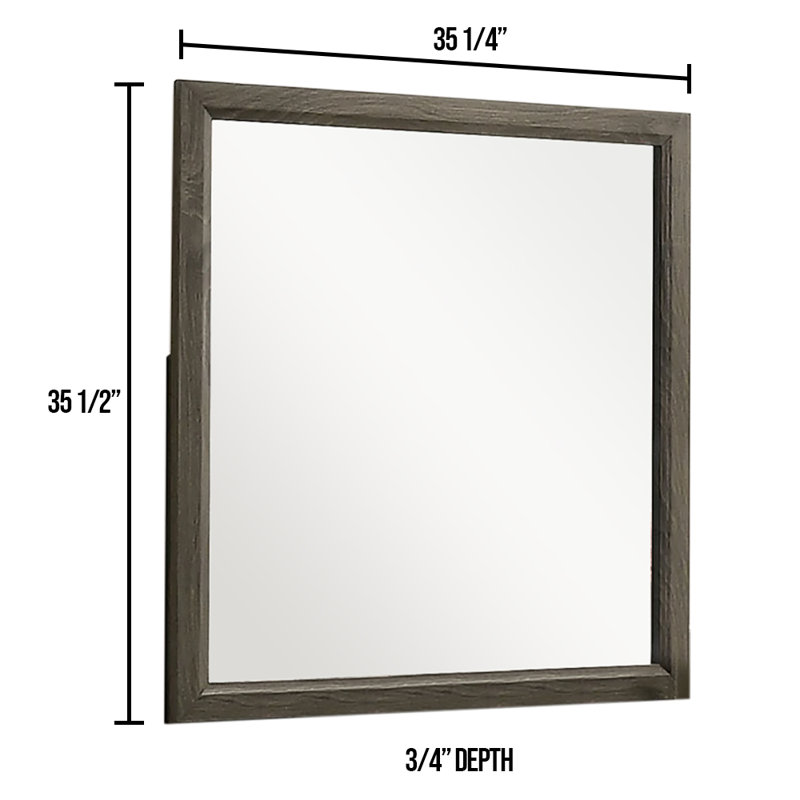 Swipe Wood Flat Wall Mirror