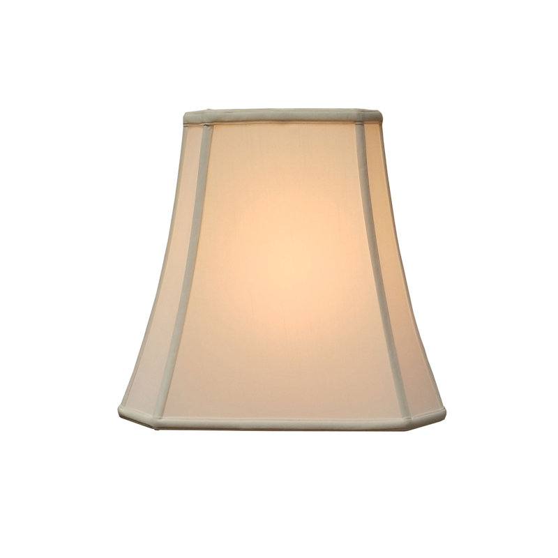 Abat-jour cloche en soie / shantung (araignée), Blanc / Blanc cassé, H 10,5 po x l 14 po x P 14 po
