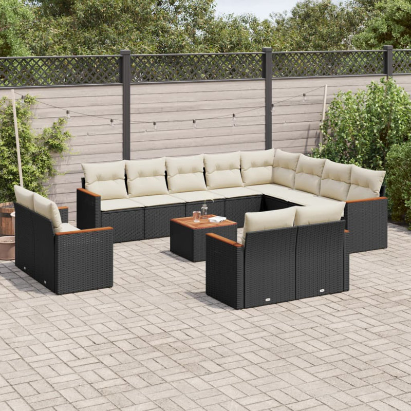 Vidaxl Garden Sofa Set Black