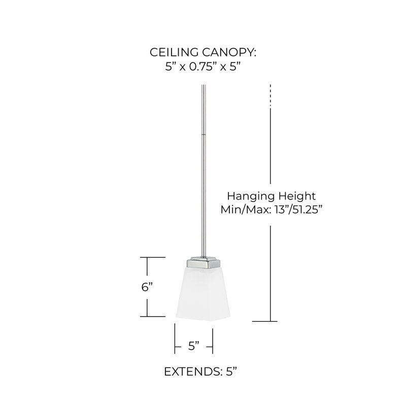 Baxley 1 - Light Single Pendant, Polished Nickel