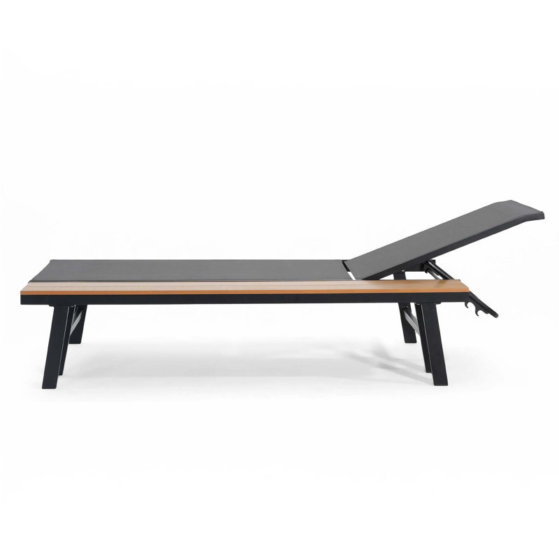 Chaise longue d'extérieur avec table d'appoint