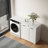 2-Section Laundry Organizer Cabinet With Doors - Keep Separate And Concealed Divided Sections 2 Removable Bags White Made Of Wood Materials 30.61 In. Height