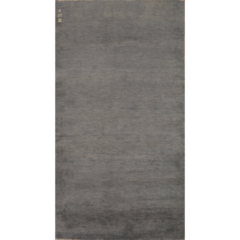 Tapis de couloir oriental gris moderne Gabbeh 3 x 7