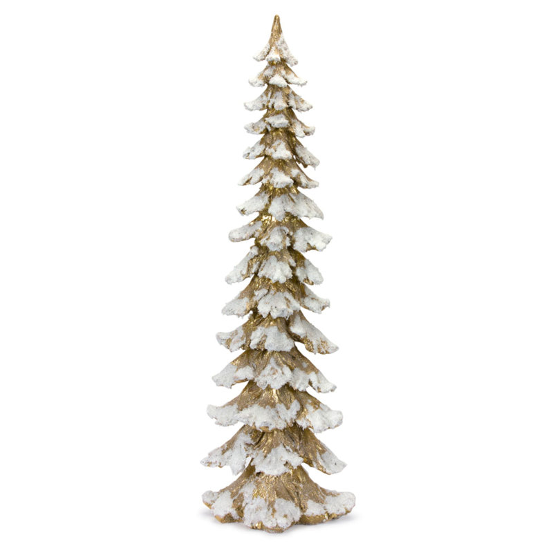 Résine arbre, Or, H 34,5 po x l 10,5 po x P 7,75 po
