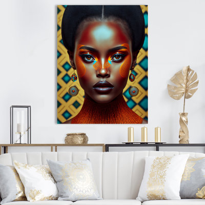 Portrait d'une femme africaine glamour III - reproduction sur toile