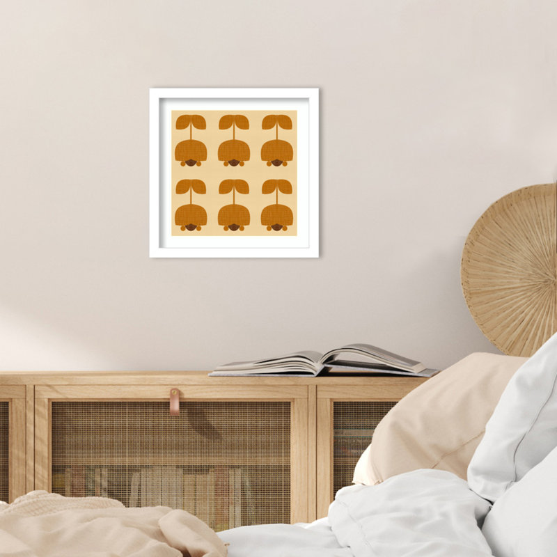 Reproduction d'art encadré Mid-Century Tulip Style par Hutton Wood, Blanc svelte, H 13 po x l 13 po