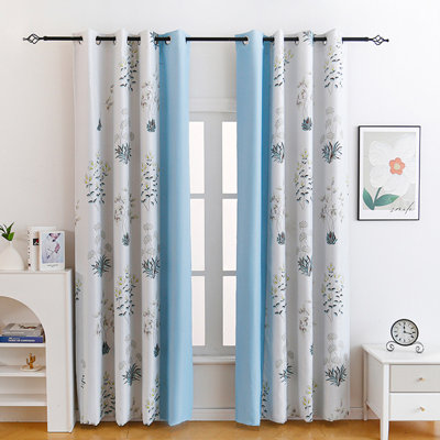 Printed Polyester Curtains For Living Room Dining Room, Bedroom, Balcony 2 Panels