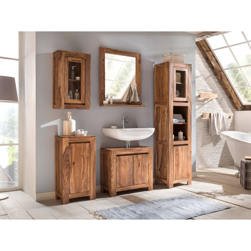 Alaina Wood Flat Wall Mirror